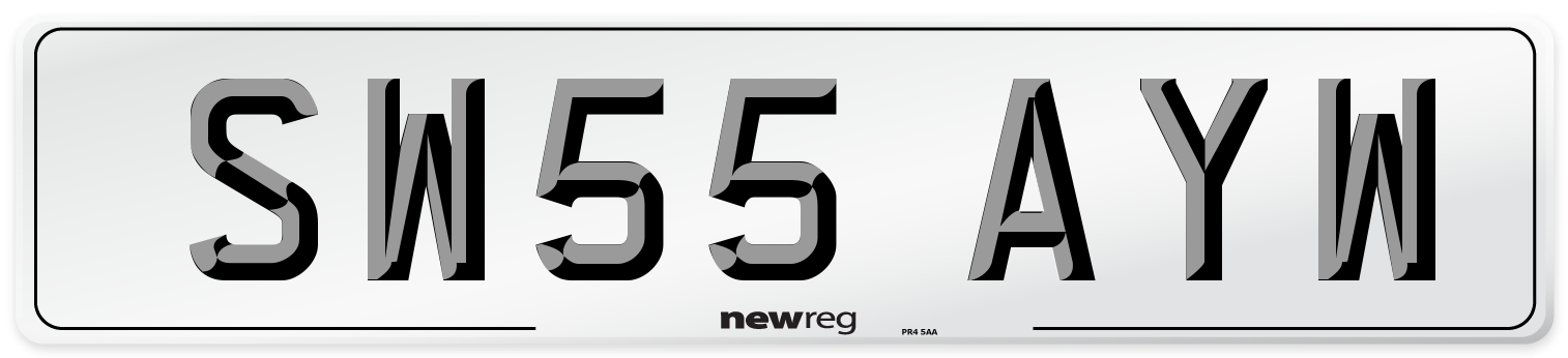 SW55 AYW Number Plate from New Reg